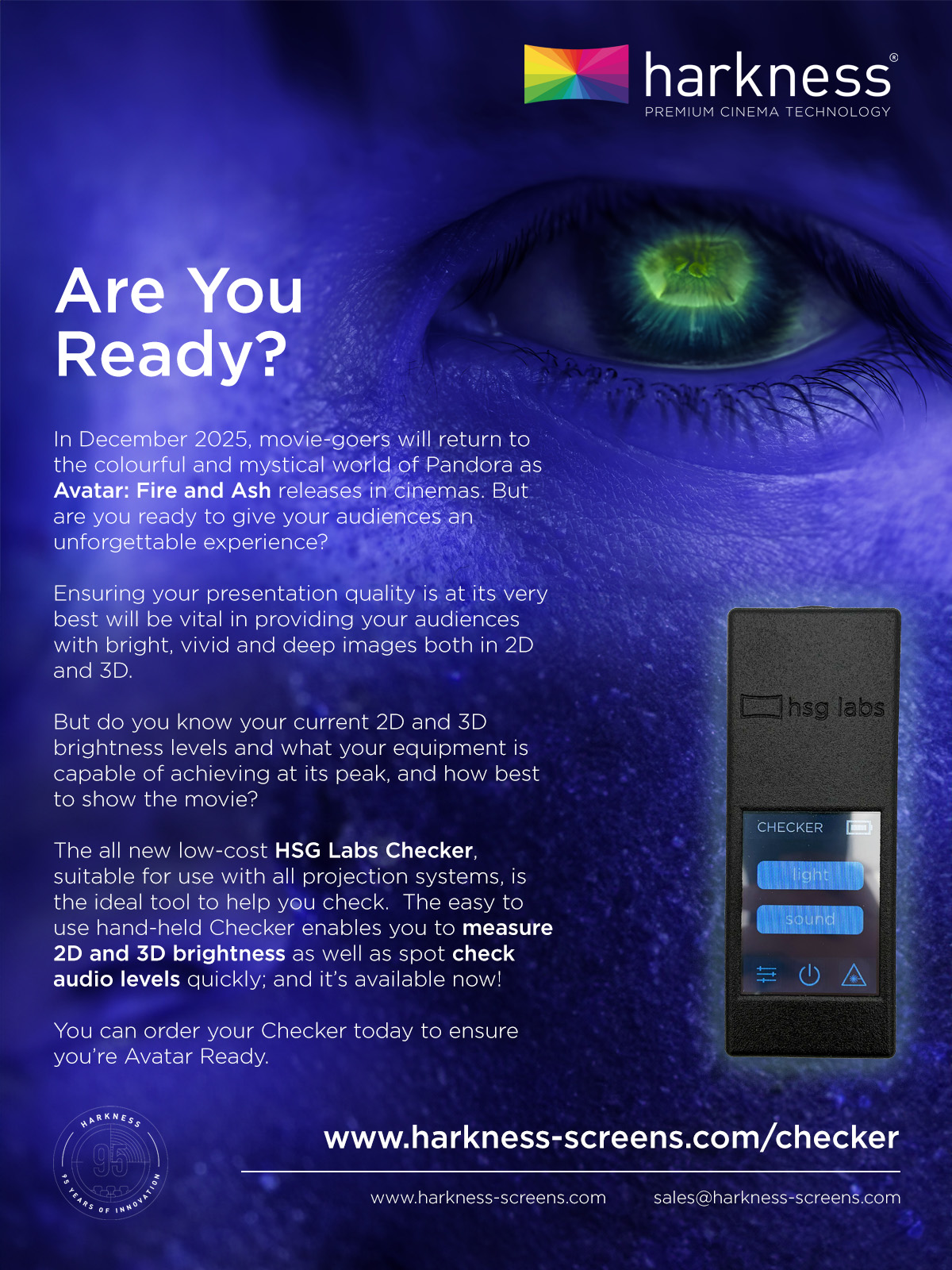 HSG Labs Checker promotional graphic themed around Avatar: Fire and Ash